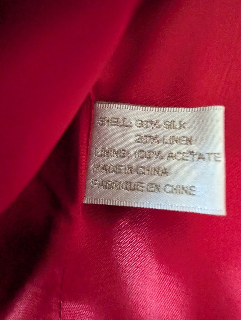 Vintage Red Silk Linen Tailored Blazer Jacket Shoulder Pads Buttons Sz 12 image 6